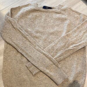 J. Crew 100% Lamb’s Wool Men's Light Tan Crewneck Sweater